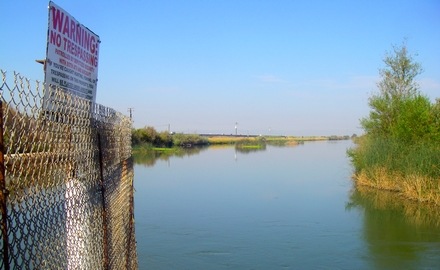 The forebay looked a bit cleaner, and the current is headed away from me