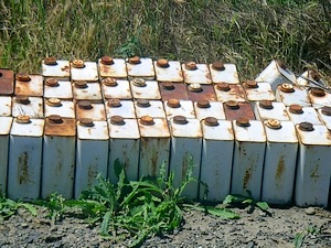 A Little Stinking toxic can dump, 100 feet from the water