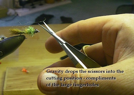 Gravity assists in reaching the cutting position
