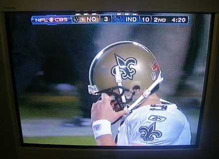 Dree Brees removes Indianapolis body parts from his facemask