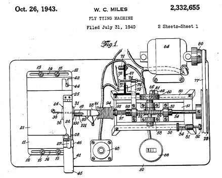 Fly tying machine, circa 1943