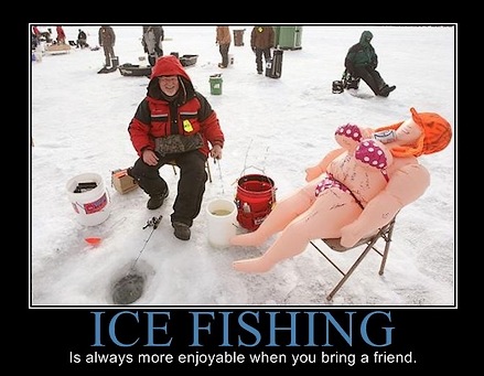 Ice fishing with Friends