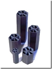 Hollow hex shaped rod shaft