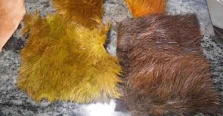 Natural Beaver contrasted with dyed Yellow